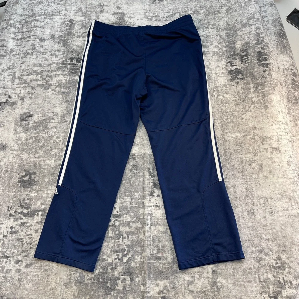 Adidas Men‎ Medium Navy Blue White 3-Stripe Track Pants Joggers Sportswear